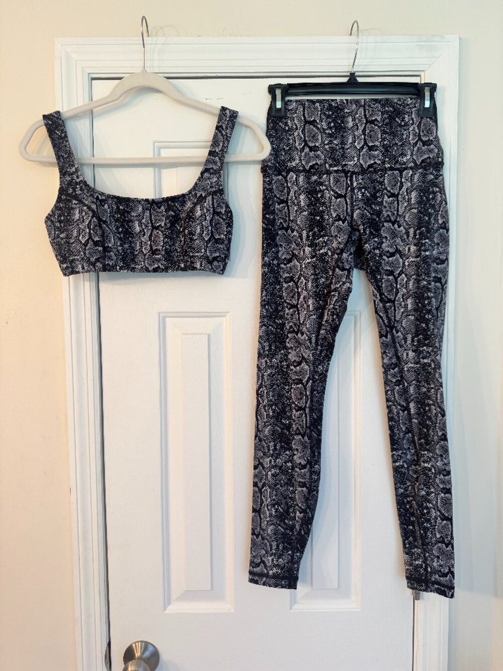 NWOT Gigi C Snake Print Set - Leggings (small) and Sports Bra (medium)